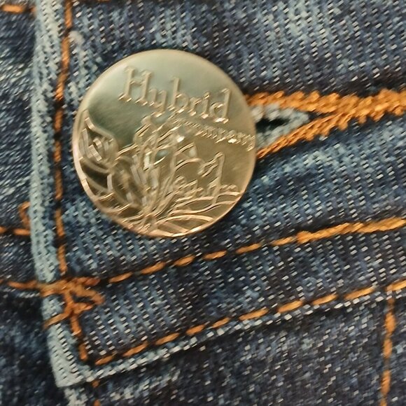 WOMENS HYBRID AND COMPANY BRAND JEANS, BOOT CUT, SIZE 7, DARK WASH - Picture 5 of 5